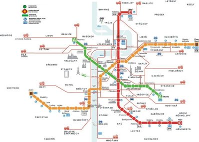 Plan du m&eacute;tro de Prague